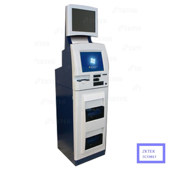 AD21 Dual screen touchscreen photo kiosk with media card reader, CD&DVD ROM, credit card reader and ID card reader