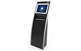 F1 slim and sleek self service free standing standalone touchscreen kiosk with receipt printer or A4 laser printer