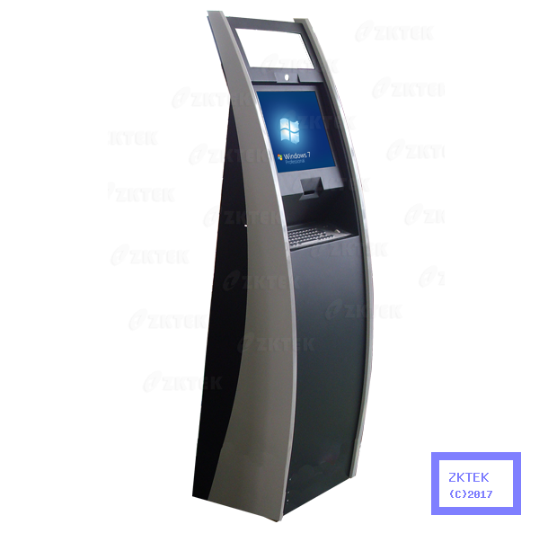 F8 multi touch touch screen kiosk machine with A4 printer and metal keyboard