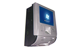 J4 is a wallmounted touchscreen payment and barcode scanning kiosk