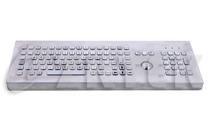 MDT2695 502.0mm x 167.0mm x 45.0mm desktop stainless steel metal keyboard with trackball, function keys and number pad
