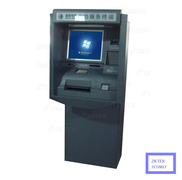 AW31 outdoor water resistance ATM-style wall through bank touchscreen kiosk with bank passbook printer