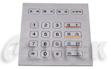 MKP2117 117 mm x 140 mm industrial stainless steel metal keypad