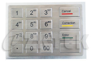 MKP2145A 145 mm x 100 mm EU style industrial metal keypad