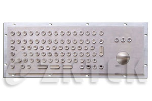 MKT2645 345.0x125.0mm metal keyboard with trackball, fucntion keys and numeric keypad