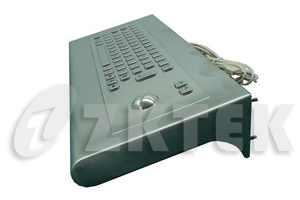 MWS2810 440mm x 175mm x 80mm panel mount workstation metal keyboard with trackball
